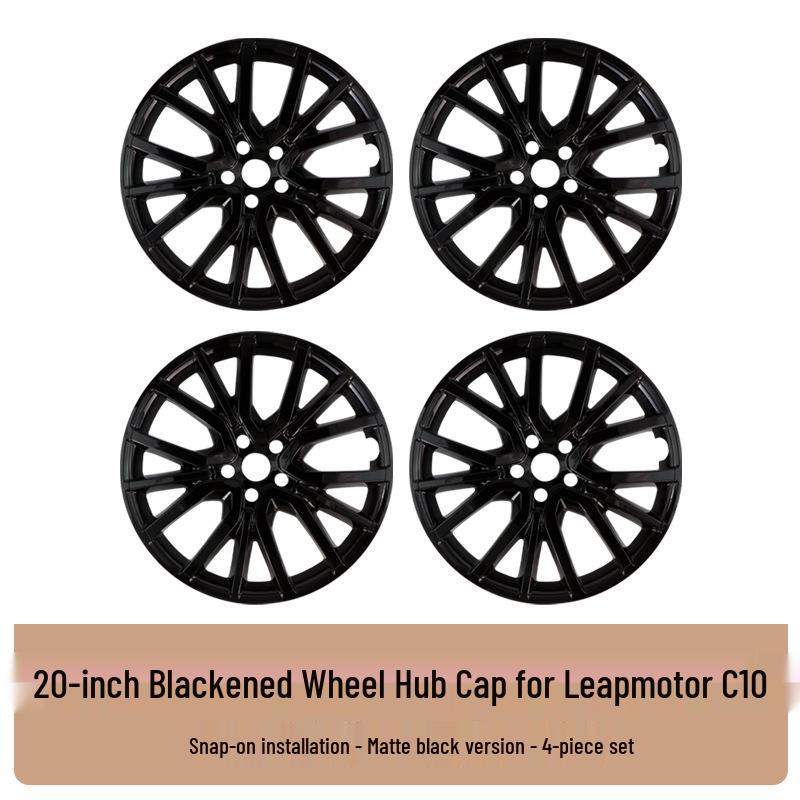 21-Inch Black Wheel Hub Protective Covers for Leapmotor C16/10 - Set of 26