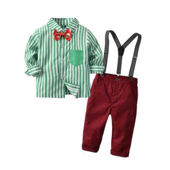 baby boy christmas outfit with suspenders