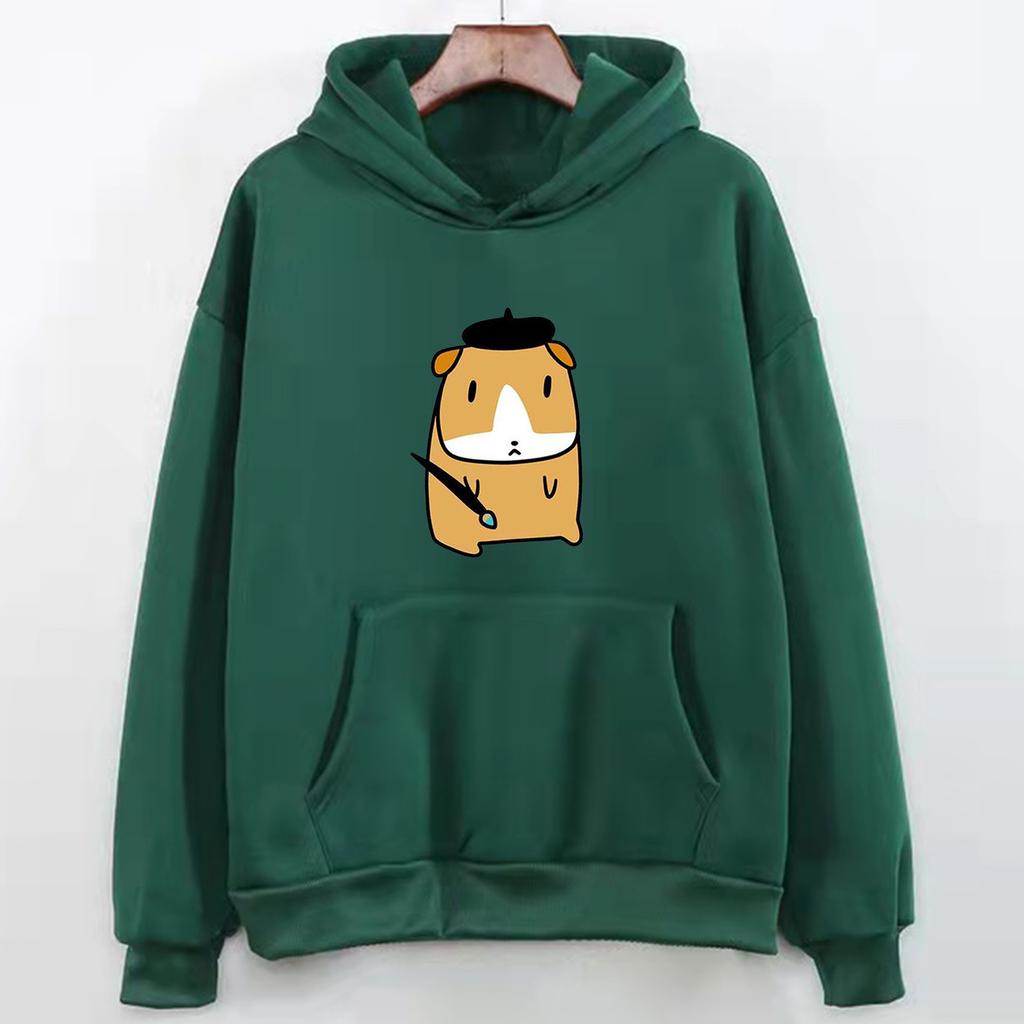 Couple Style Hats for Men and Women, Puppy Print Hooded Sweatshirts, Autumn and Winter Korean Style Trendy Versatile Tops