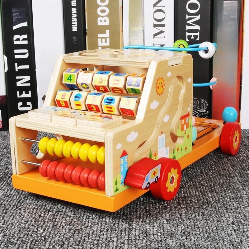 Wooden Educational Kid Learning Car Shape And Pattern Recognition Toddler Play