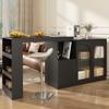 Mesa de bar rotativa 360 graus (corpo principal 120 x 40 x 97 cm), armário giratório moderno e simples preto para sala de jantar e bar, armário de armazenamento com porta de vidro