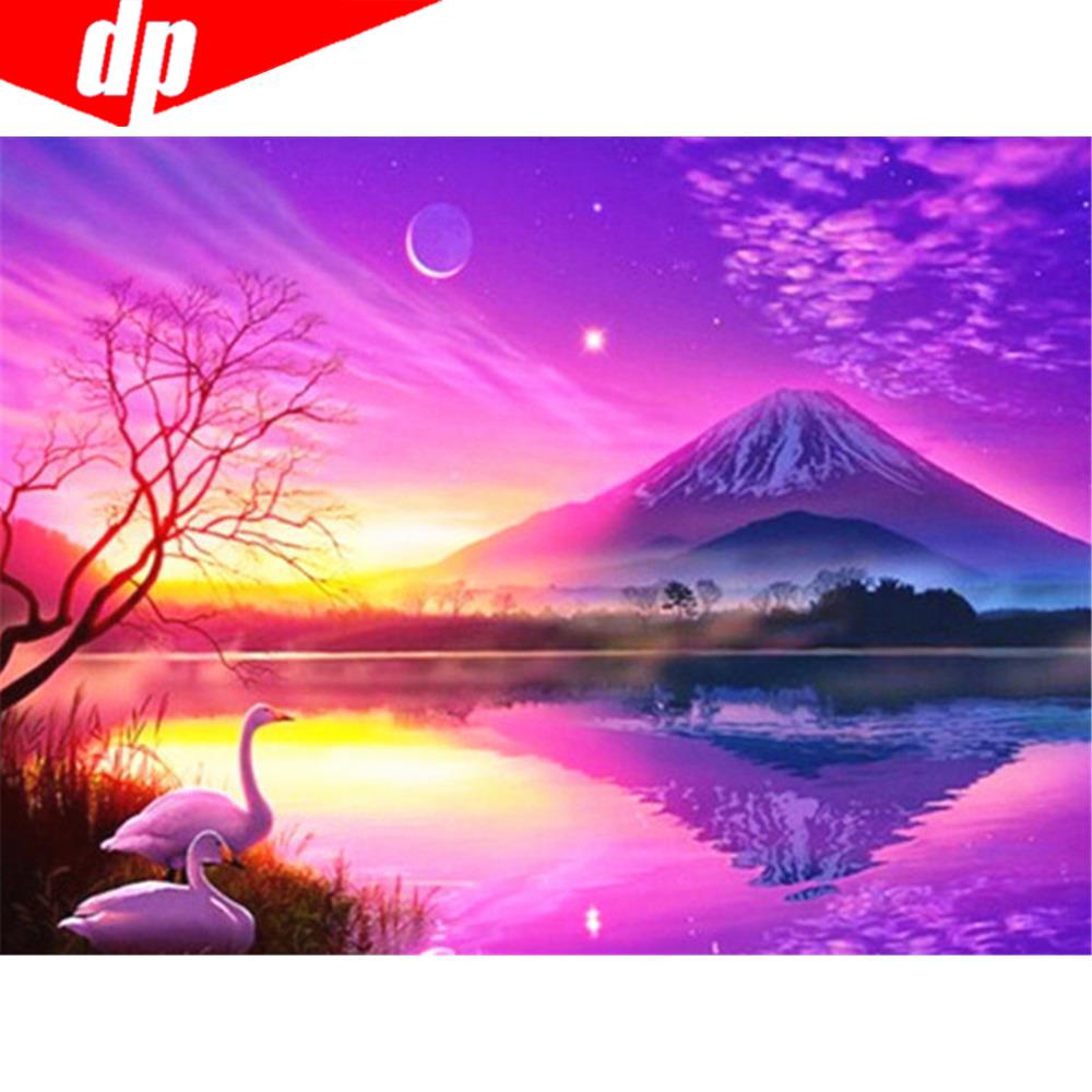 5D DIY Diamond Art Painting Deer Landscape Cross Stitch Full Square Round Drill Diamond Embroidery Animal Mosaic Decor for Home