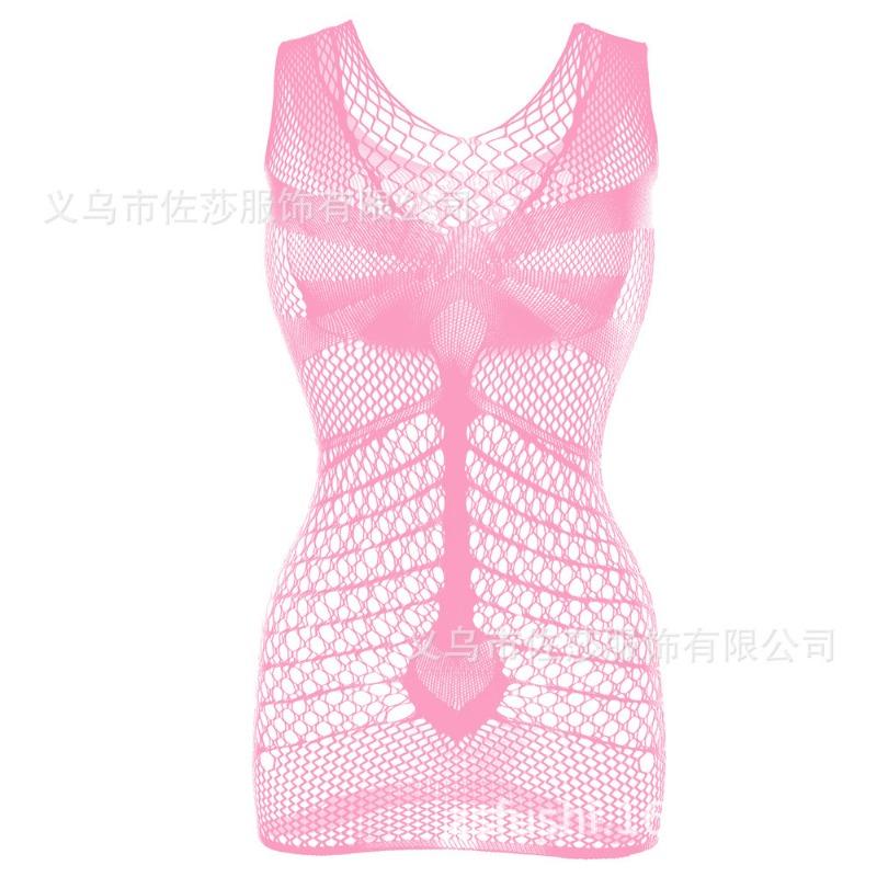 Sex Underwear New Hollow Mesh Transparent One-piece Pajamas Nylon Fine Woven Jacquard