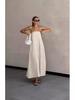Autumn 2024 European & American Strapless Solid Color Slimming Dress with Personalized Design