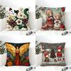 Cute Cartoon Prints For Kids Pillow Case Cotton Linen Fabric Square Zipper Pillowcase Home Decorative Living Room