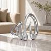 Silver Electroplated Sculptural Ornament 3D Resin Decorative Figurine Glossy
