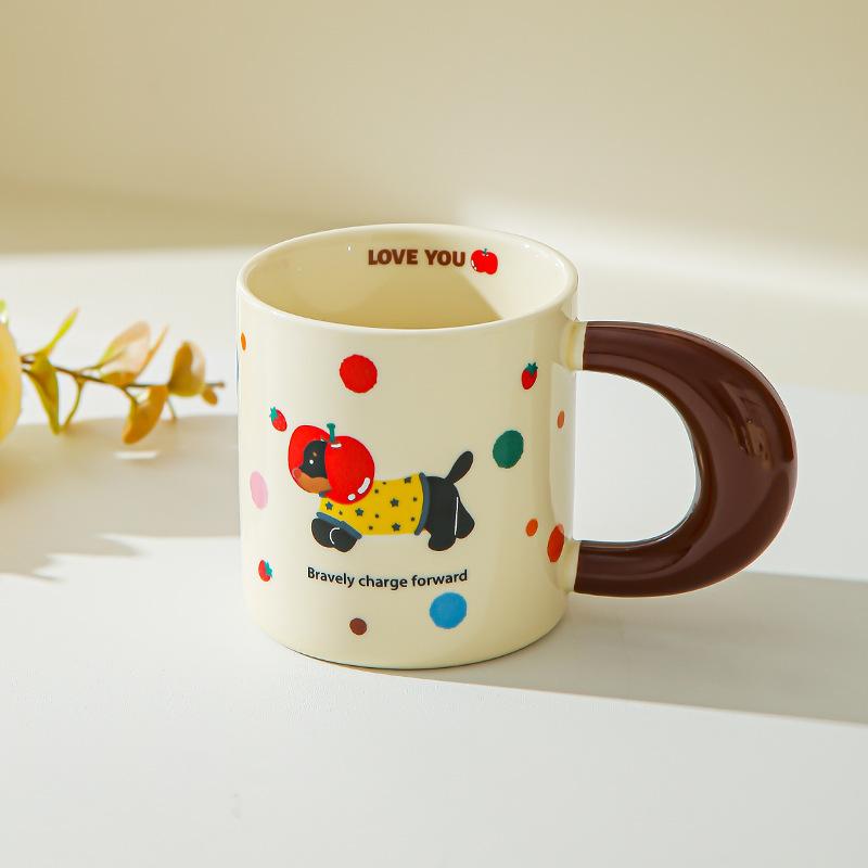 

Dachshund mug girl cute household drinking cup new coffee breakfast cup couple ceramic cup 401-500ml
