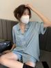 Tencel Denim Two-Piece Set: Women's Short-Sleeve Shirt & Shorts, Summer 2025 Style