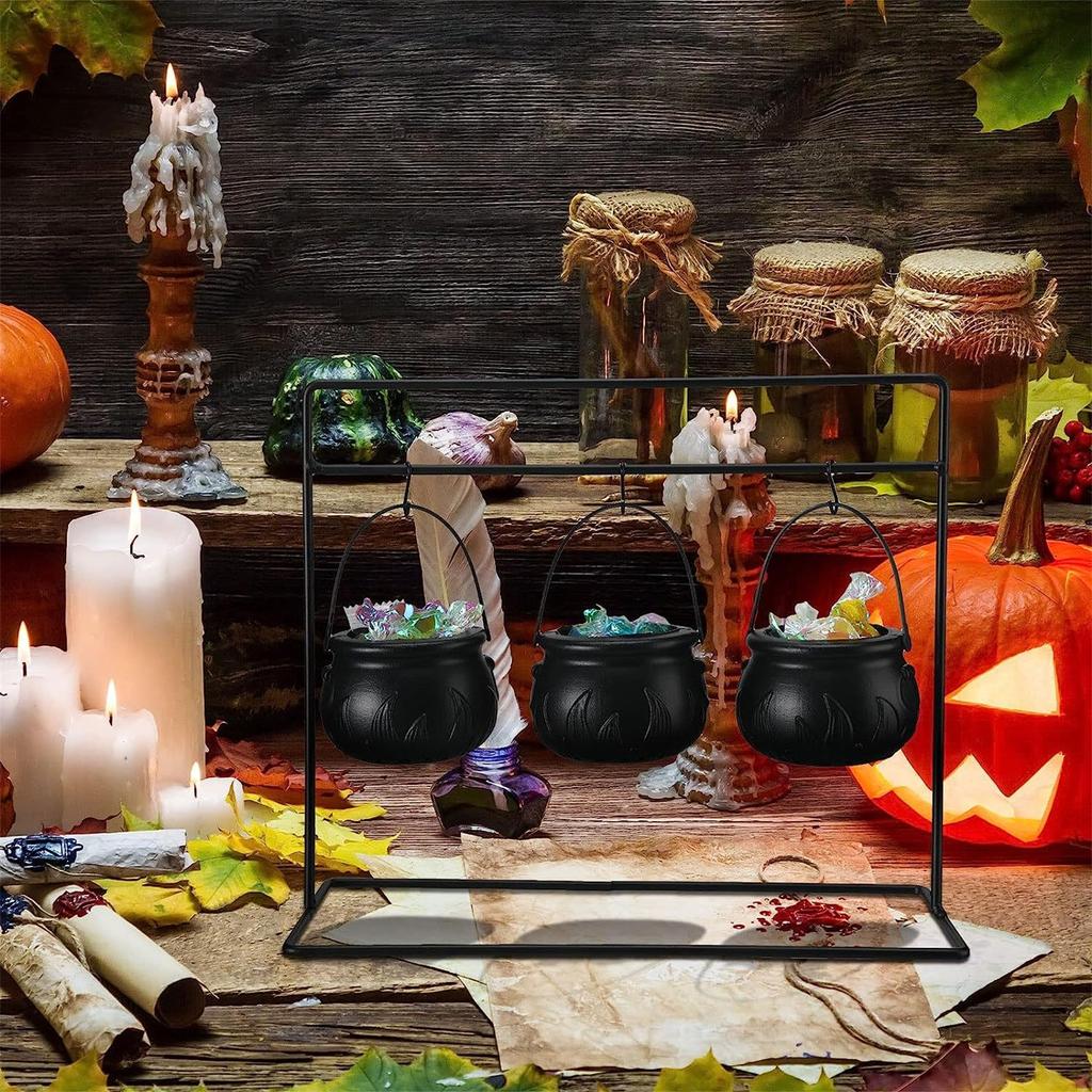 Decoraciones de Halloween, Soporte de Caldero de Bruja para Dulces, Soporte de Tarro Desmontable de 3/6/9 Piezas para Recuerdos de Fiesta de Halloween