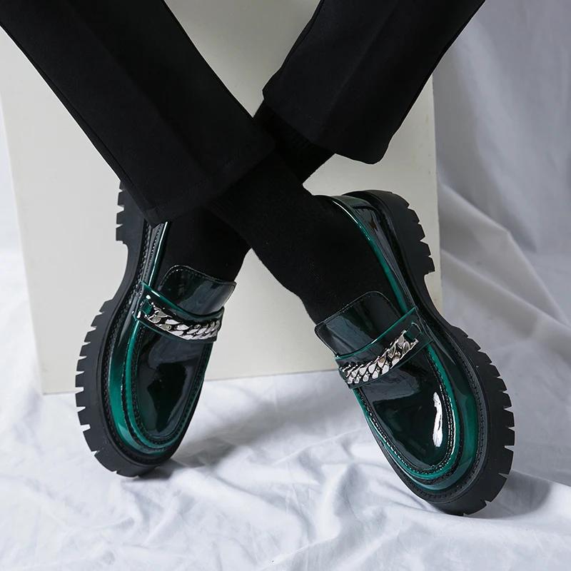 Fashion New Men's Leather Shoes Fashion Men's Loafers Wedding Dress Oxfords Fashion Thick Bottom Men Shoes Non-Slip Casual Shoes Man