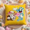 Classic Cute Game C-Cuphead Cushion Cover Plush Fabric Soft Double-Sided Printed Sofa Pillow Case Colorfast Home Decor Gift