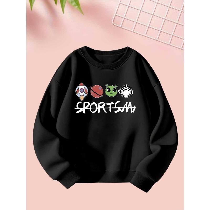 2025 9 29 Sportsm Girls Autumn And Winter Fashion Sweatshirt Creative Christmas Elements Casual Long Sleeve Sweatshirt Round Neck,