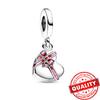 Beautiful 925 Sterling Silver Red Valentine's Day Infinity Love Rose Pendant Fit DIY Bracelet Necklace Date Accessories Gifts
