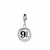 Harry Potter Sterling Silver Platform 9 3/4 Slider Charm with Crystals