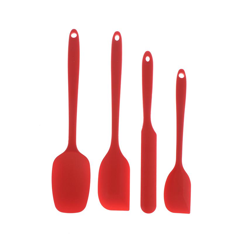 4Pcs/Set Non Stick Heat-Resistant Silicone Spatula Set Kitchen Utensils With Cream Scraper For Cooking Mixing Baking Tools