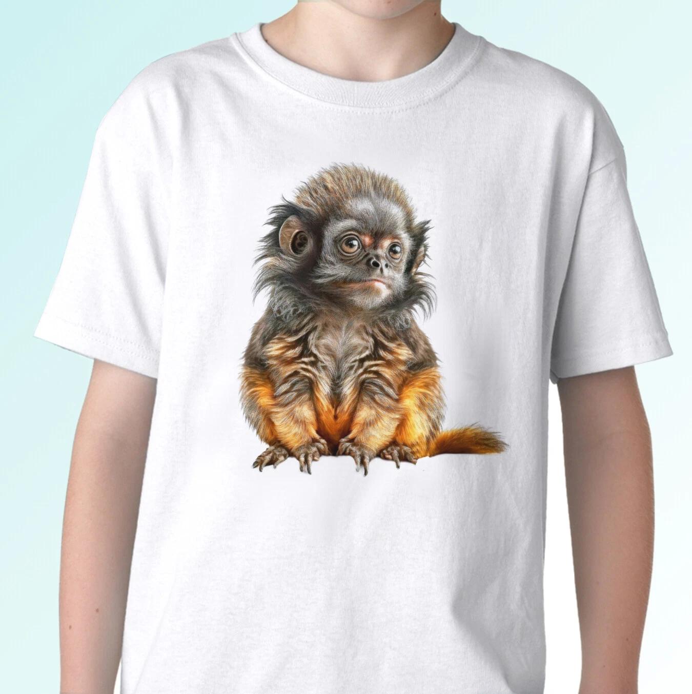 

Tamarin monkey kids boys T-Shirt ape tee funny cute animal gift s s kids baby size 100