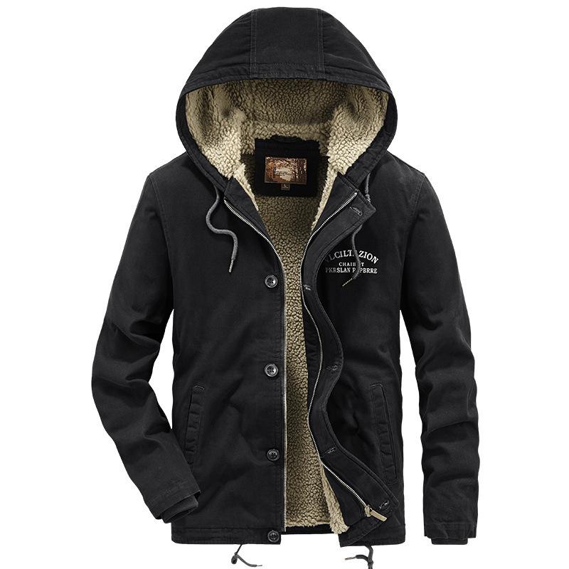 Autumn and Winter New Men's Hooded Cotton Clothes, Warm and Windproof Cotton-padded Clothes