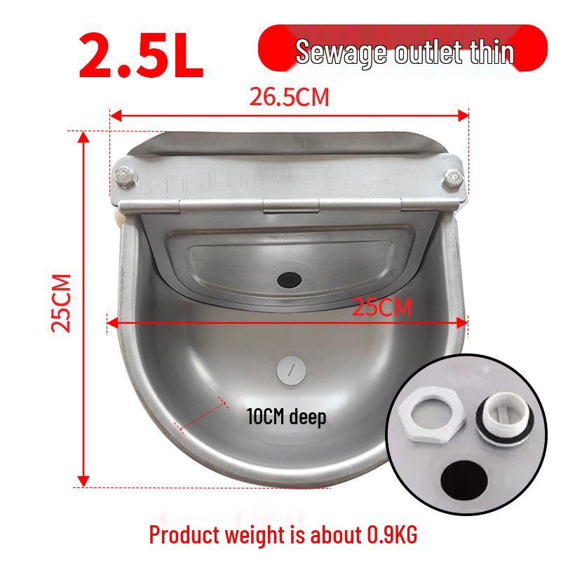 Automatic Stainless Steel Water Bowl for Cattle, Horses & Sheep - Float Type Drinker for Animal Husbandry