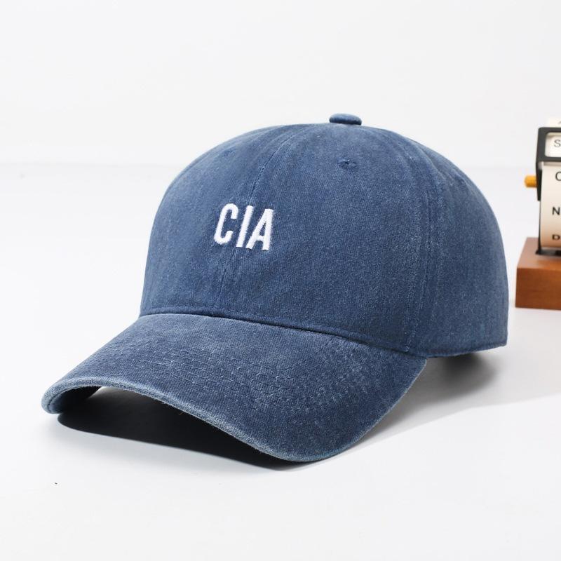 Skinny Men's and Women's Washed Soft Top CI Korean A Trend Letter Embroidery Baseball Cap Cap Versatile Fashion Casual