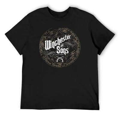Winchester & Söhne (Sigil) Oversized-T-Shirt mit Rapper-Grafik, koreanische Herrenmode, Grafik-T-Shirts