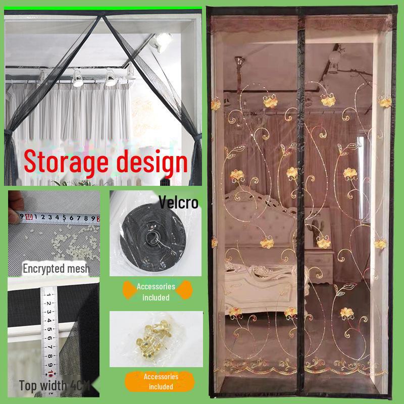 Magnetic Summer Door Curtain with Velcro Screen for Windows and Doors