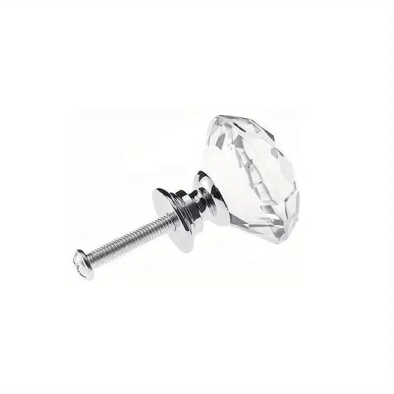 16Pcs Diamond Furniture Door Knobs Crystal Glass Pot Cover Handles Cabinet Pull Decorative for Dresser Cupboard Wardrobe