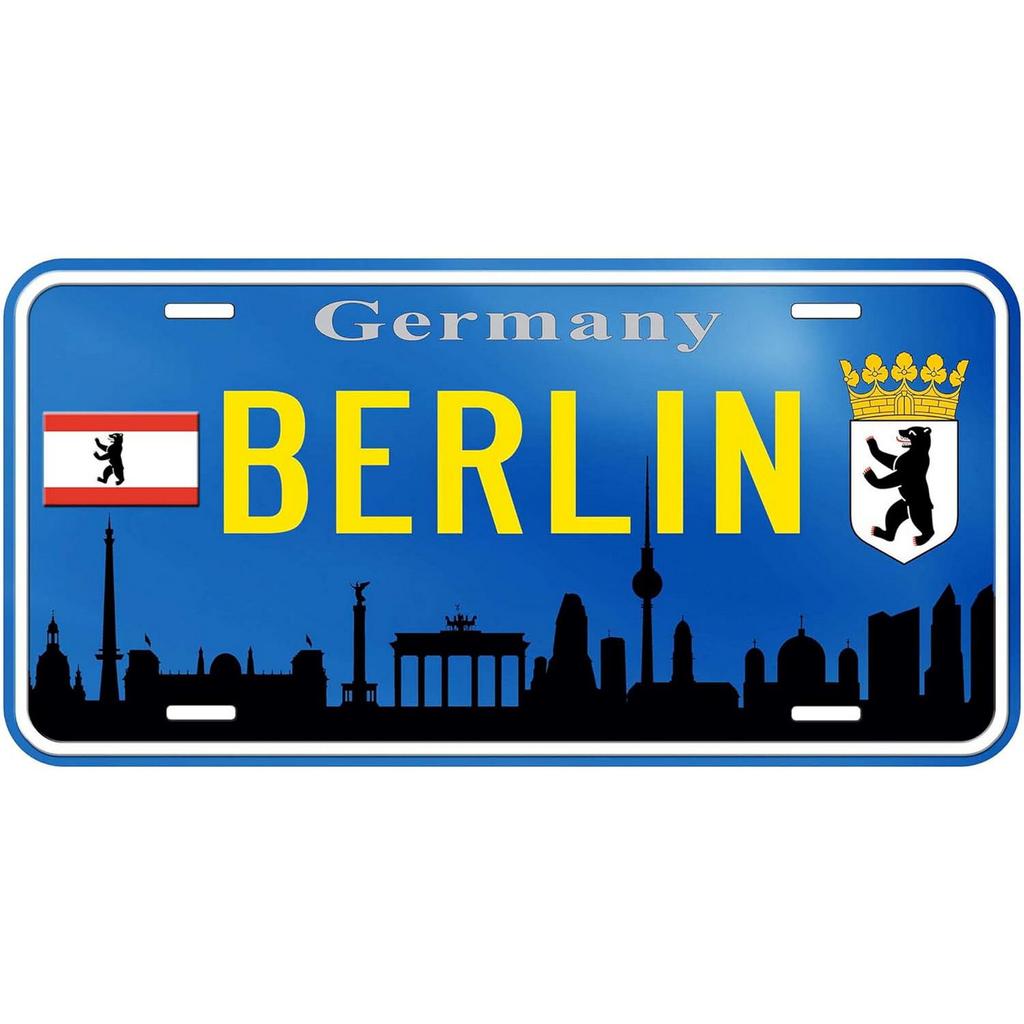 Vintage Metal Tin Sign Rome License Plates Wall Art Decoration for Cafe Bar Garage