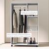 Guardaroba su Ruote, Appendiabiti Mobile, Armadio per Vestiti, Supporto per Vestiti a Rotelle, 80 x 40 x 128 cm, Bianco