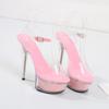 34-43 Size Sexy Super High Heels 15CM Thin Heel Waterproof Table Sandals Transparent Crystal Shoes Wedding Shoes