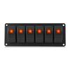 12 24V 6 Gang Rocker Switch Panel for Car RV Boat Yacht Marine