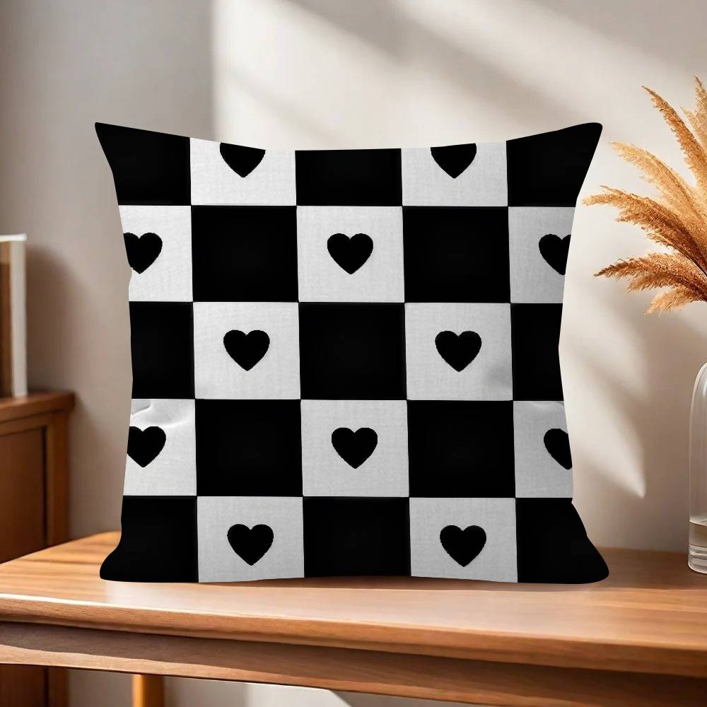 Black and White Abstract1  Pillow Covers Cartoon Sofa Decorative Home Doublesided Printing Short Plush Cute Cushion Cover