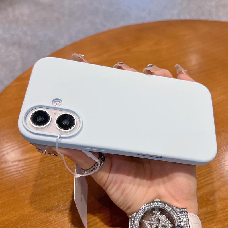 Aplicabil Pentru Carcasă Telefon Mobil Apple 16 Promax Ultrathin Oficială Silicon Lichid Iphone15 Carcasă Simplă Culoare Solidă Anti-cădere