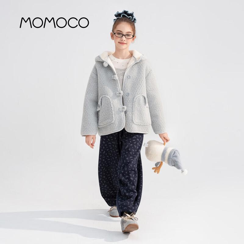 MOMOCO Girls' 2025 Winter Fashion Korean Style Plush Jacket