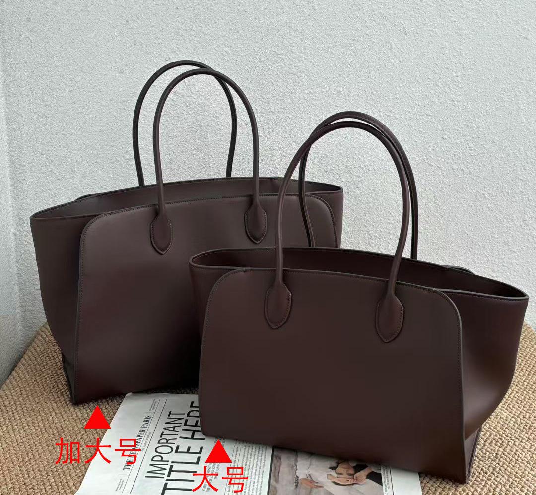 Large Capacity Simple Cowhide Tote Bag Fashionable Versatile Commuting Long Handle Handbag 35x13x28cm