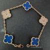Exquisites Vierblättriges Kleeblatt Armband für Damen Fünf-Blüten Armband Zweiseitiges Natürliches Weißes Perlmutt und Karneol Armband