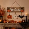 2D Plochá Dýně Duch Netopýr Dřevěná Deska Vintage Halloweenská Nástěnná Dveřní Závěsná Halloweenská Párty