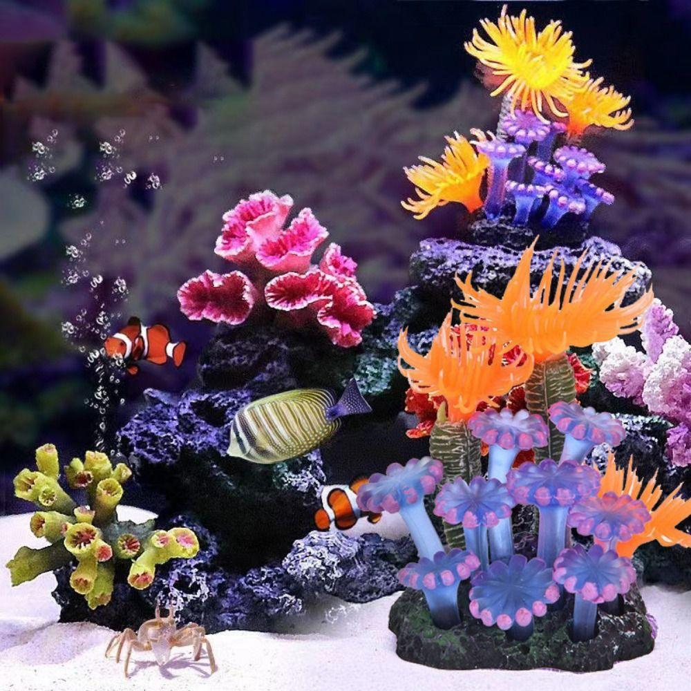 Colorful Aquarium Accessories Fish Tank Decoration Artificial Coral Fake Coral Coral Reef Stone