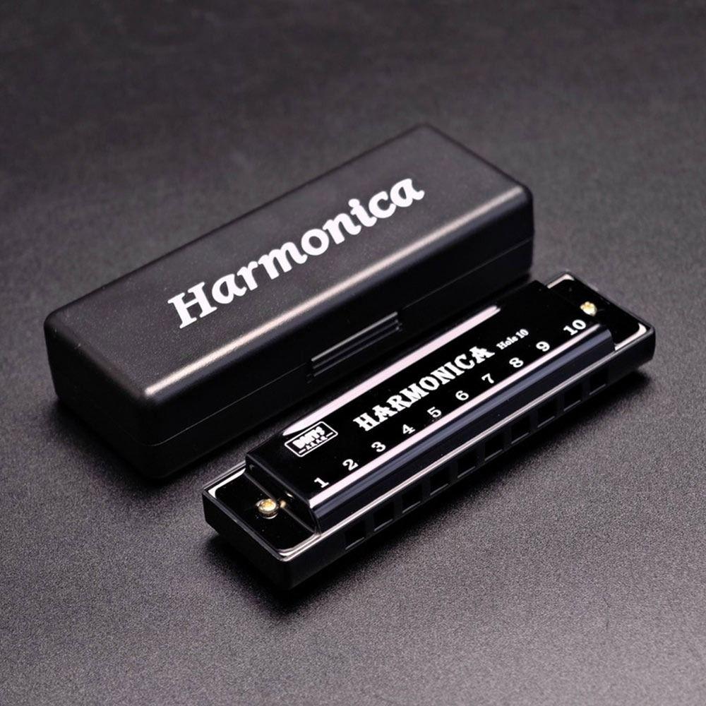 Metal Diatonic Harmonica Key of C Musical Instrument Portable 10 Hole Harmonica  Children