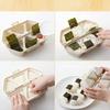 6-Cavity Triangle Onigiri Mold Bento Box 2-in-1 Rice Ball Maker with Lid Portable Lunch Container for Meal Prep Picnic School Lunch