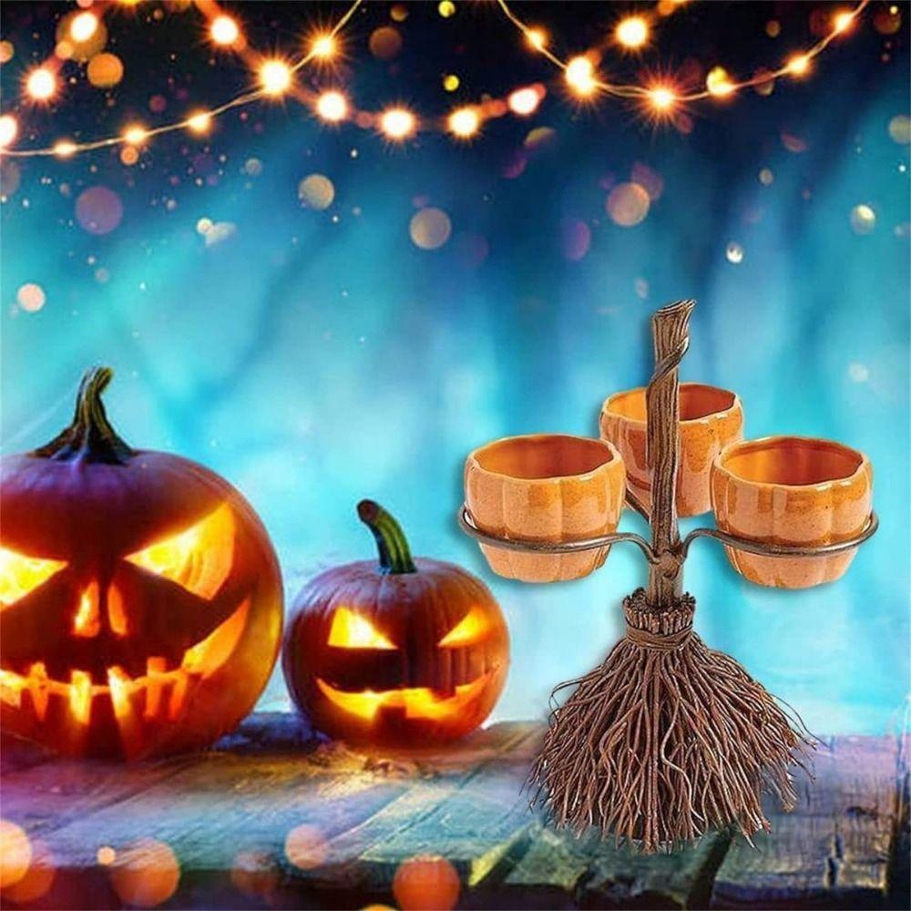 Collapsible Pumpkin Tray Detachable Halloween Candy Holder Cute Snack Bowl Stand  Fruit