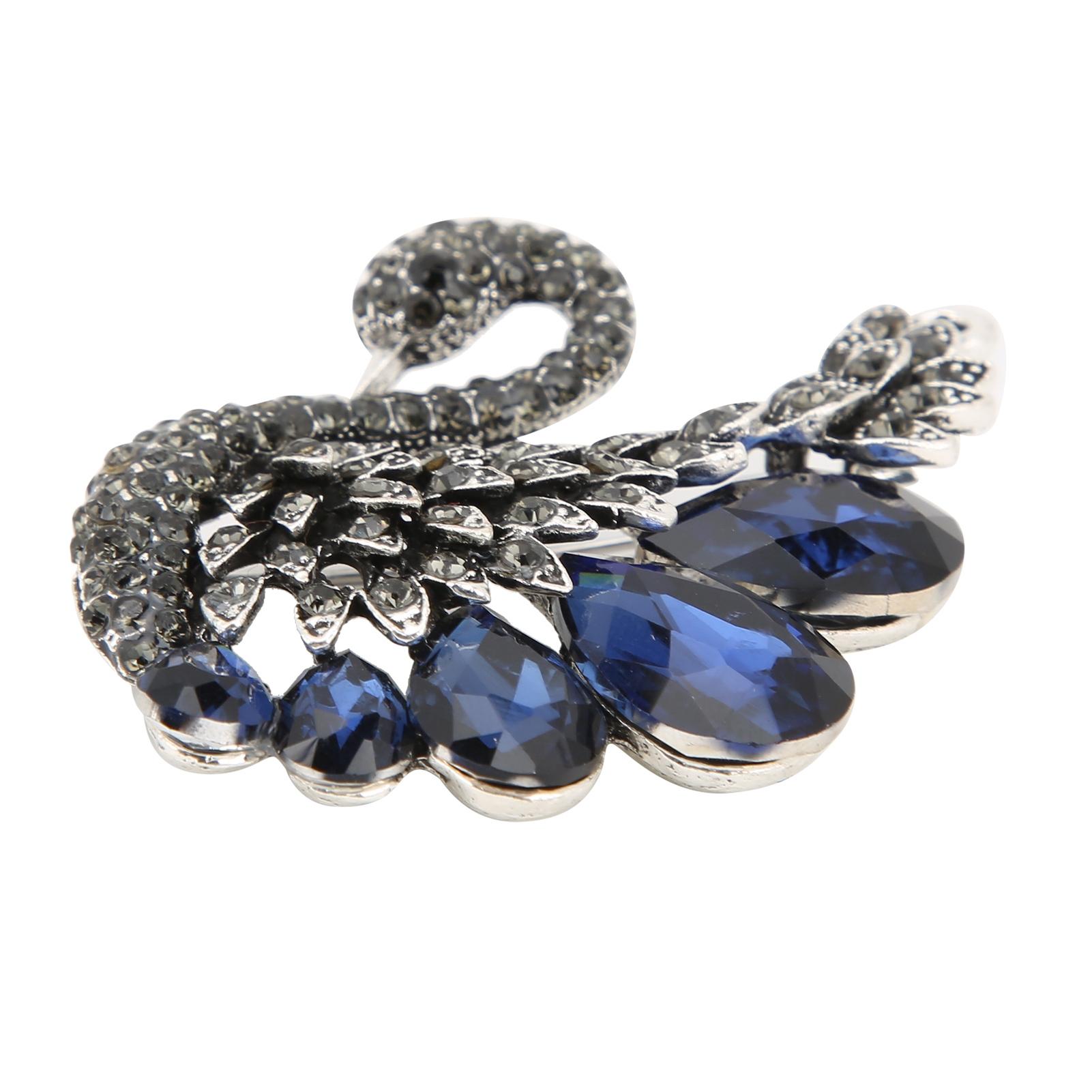 

Женская брошь, винтажная, элегантная, со стразами, нагрудная булавка в форме животного на день рождения, рождественский подарок, темный