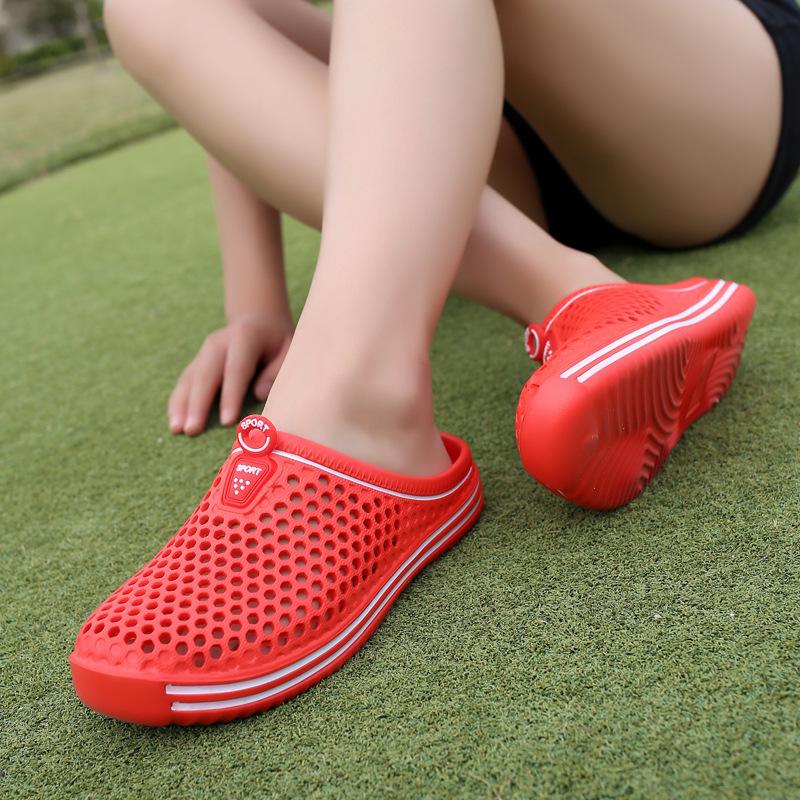 Summer Sandals Mesh Slippers Men's Casual Bird's Nest Cave Beach Shoes Gloves Lazy Half Slippers Large Size 407