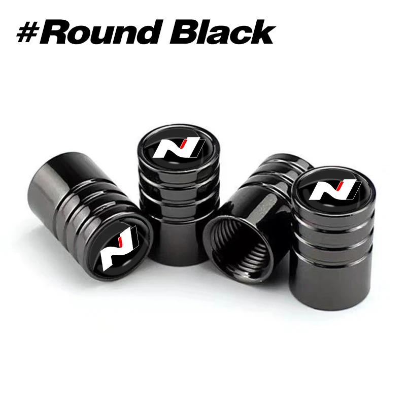 4Pcs/Set Car Wheel Tire Valve Caps Metal Stem Cover For Hyundai N Line i10 i20 i30 Sonata Tucson WNSH3 Azera Elantra Veloster Kona