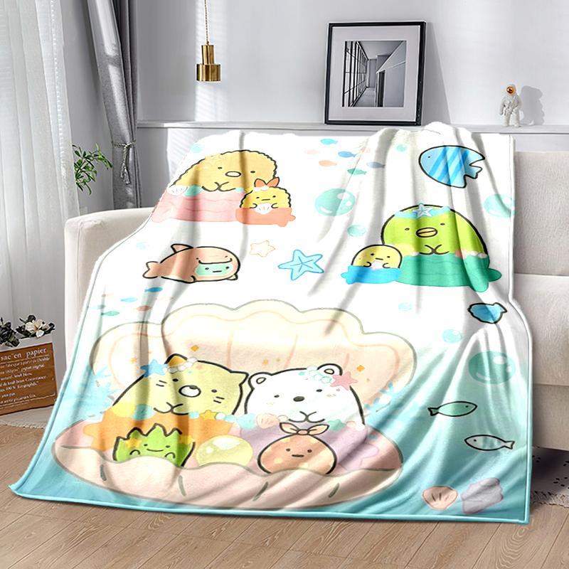 1pc Blanket Sumikko Gurashi1 Print Design, Lightweight Blanket for Sofa, Bed- Soft &Warm, Gift for All Seasons like Christmas, Halloween