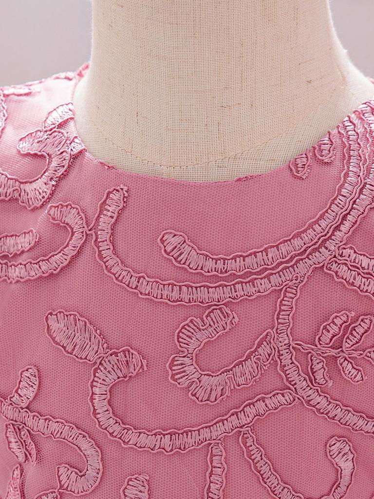 2026 New Girls' Lace Embroidered Princess Ball Gown Wedding Dress for Performances