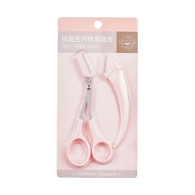 Eyebrow Cutter with Eyebrow Comb Small Head Blade Eyebrow Trimming Tool Female Novice Anti Scratch Portable Eyebrow Cutter