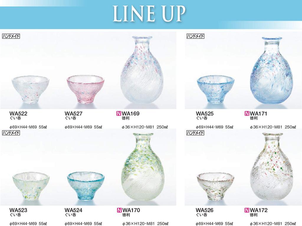 Toyo Sasaki Glass Sake Bottle, 250ml, Made in Japan, Katakuchi Bowl, WA172