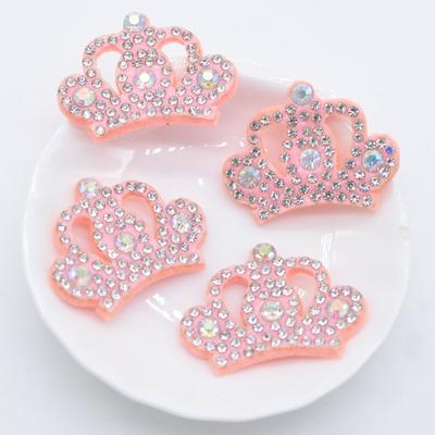 20 Piezas Corona de Pedrería Rosa Parche para Manualidades DIY Adorno de Scrapbooking Accesorios