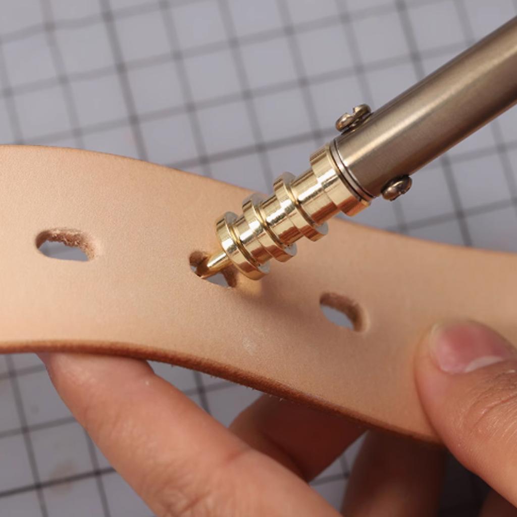 Multi-layer Brass Hemming Head, Soldering Iron Copper Head for DIY Leather Edge Burnishing Sealing & Waxing