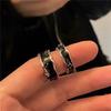 Punk Harajuku Goth Törnen Svart Silverfärg Oregelbunden Hjärta Kors Öppen Ring För Kvinnor Män Älskare Vintage 90-tal Y2K Grunge Smycken